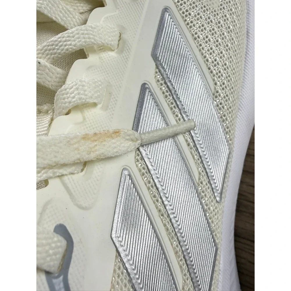 Adidas Runfalcon 5 Womens Running Shoes Off White Silver Size 7.5 Sporty Casual